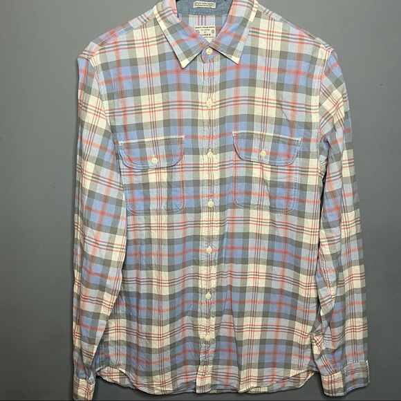 J. Crew Quality Woven Plaid Button Down Shirt Size S - Picture 1 of 9